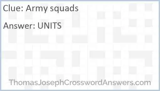 Army squads Answer