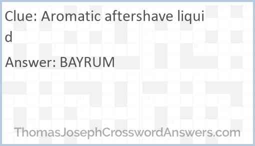 Aromatic aftershave liquid Answer