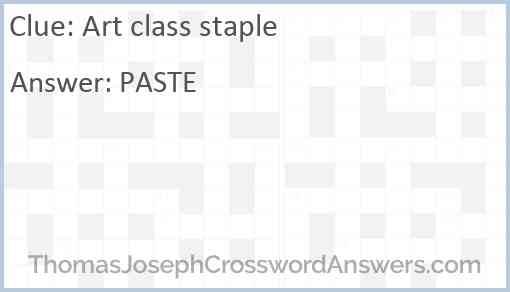 Art class staple Answer