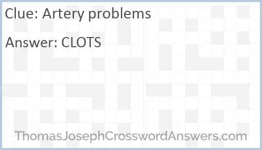 Artery problems Answer
