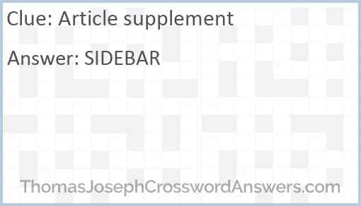 Article supplement Answer