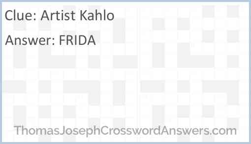 Artist Kahlo Answer