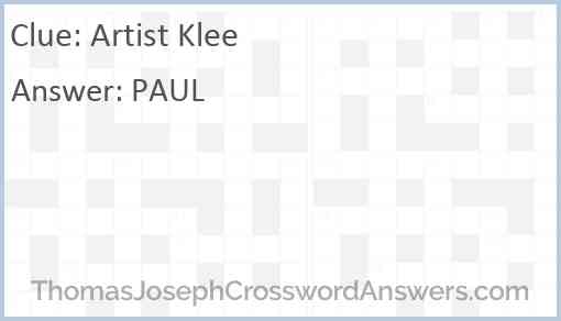 Artist Klee Answer