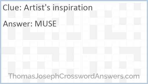 Artist’s inspiration Answer