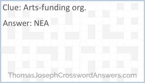 Arts-funding org. Answer