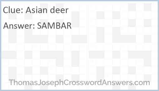 Asian deer Answer