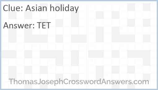 Asian holiday Answer