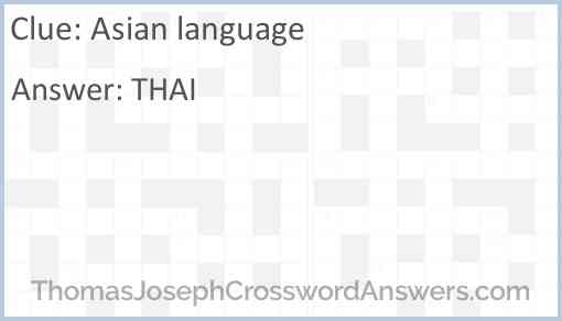 Asian language Answer