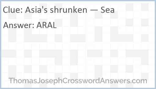 Asia's shrunken — Sea Answer