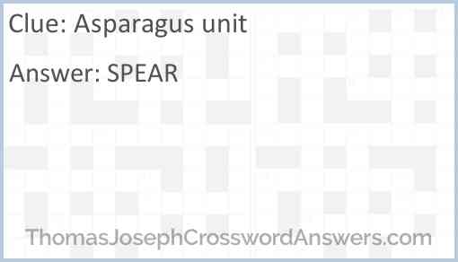 Asparagus unit Answer