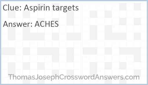 Aspirin targets Answer