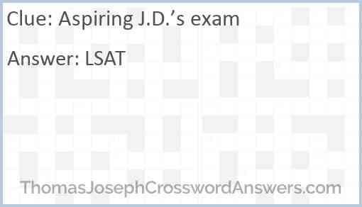 Aspiring J.D.’s exam Answer