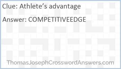 Athlete’s advantage Answer