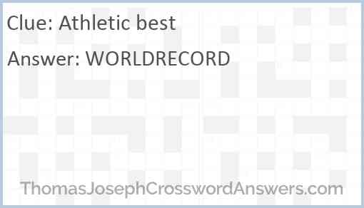 Athletic best Answer