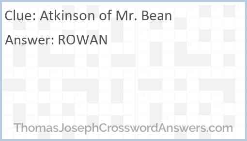 Atkinson of Mr. Bean Answer