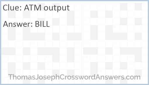 ATM output Answer