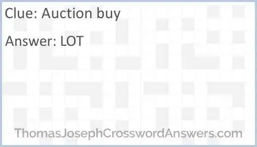 Auction buy crossword clue ThomasJosephCrosswordAnswers com