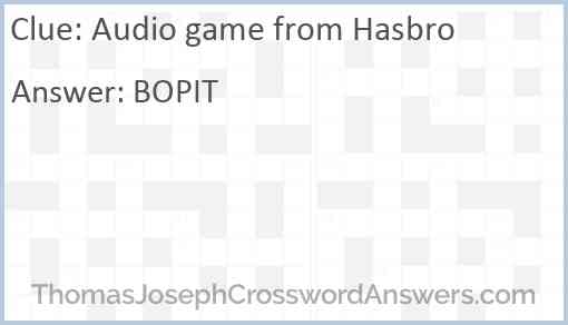 Audio game from Hasbro Answer