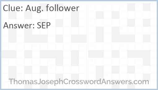 Aug. follower Answer