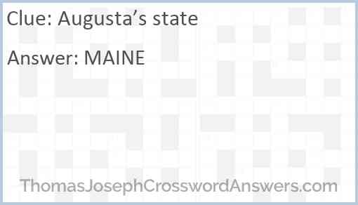 Augusta’s state Answer