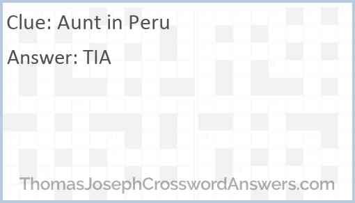 Aunt in Peru Answer