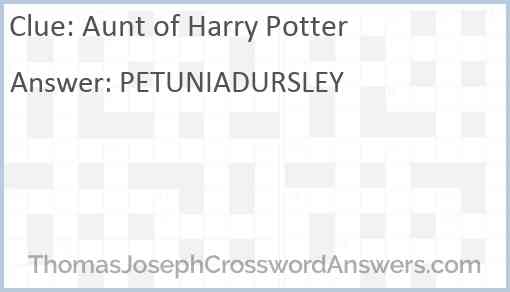 Aunt of Harry Potter Answer