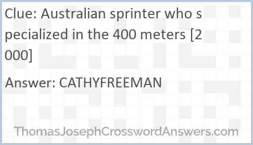 Australian sprinter who specialized in the 400 meters [2000] Answer