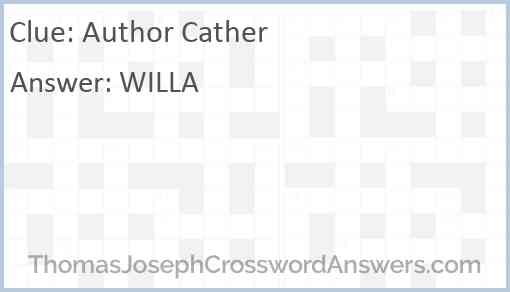 Author Cather Answer