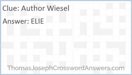 Author Wiesel Answer