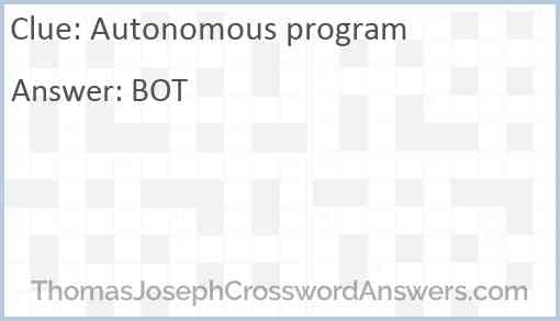Autonomous program Answer