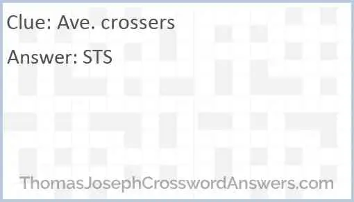 Ave. crossers Answer