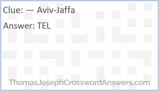 — Aviv-Jaffa Answer