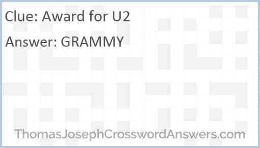 Award for U2 Answer