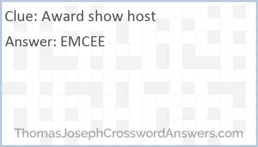 Award show host Answer