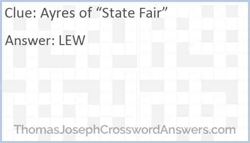 Ayres of “State Fair” Answer