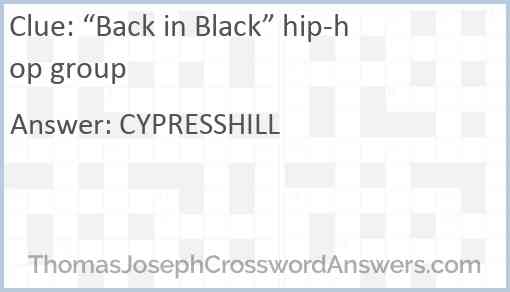 “Back in Black” hip-hop group Answer