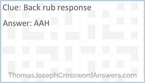 Back rub response Answer