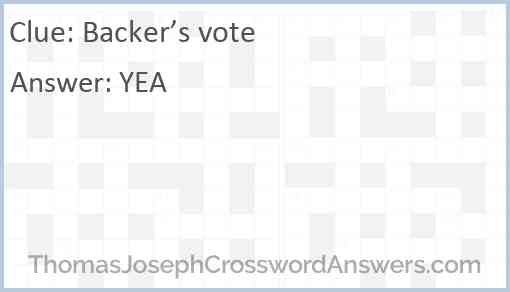 Backer’s vote Answer