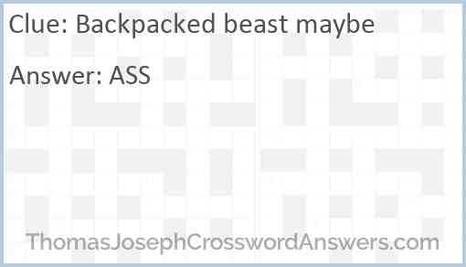 Backpacked beast maybe Answer