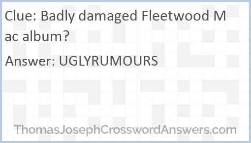 Badly damaged Fleetwood Mac album? Answer