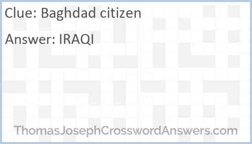Baghdad citizen Answer