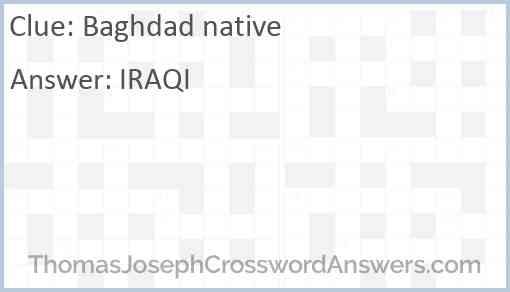 Baghdad native Answer