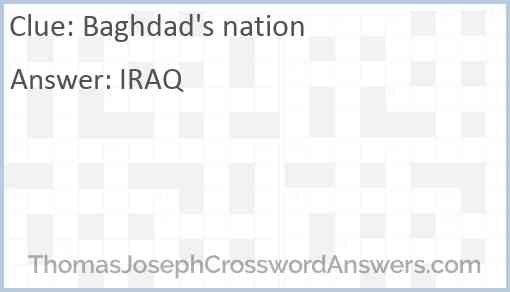 Baghdad's nation Answer