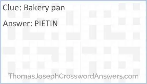 Bakery pan Answer