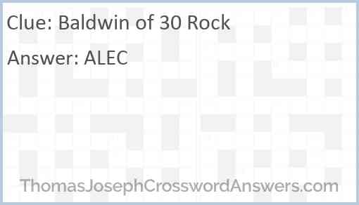 Baldwin of “30 Rock” Answer