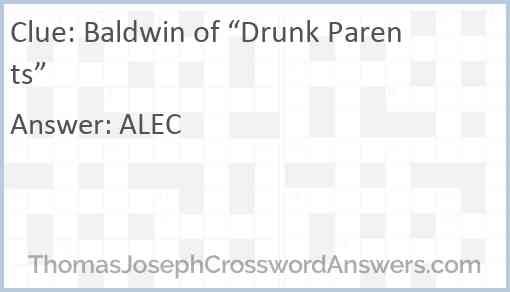 Baldwin of “Drunk Parents” Answer