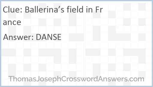 Ballerina’s field in France Answer