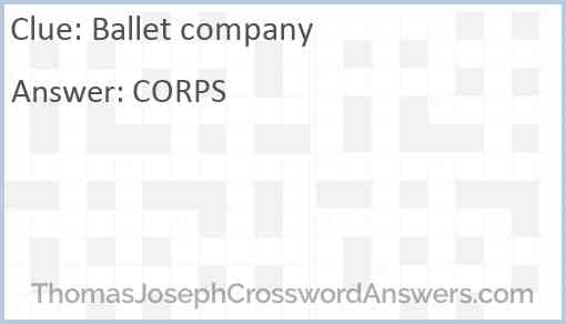 Ballet company Answer