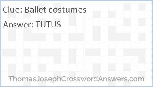 Ballet costumes Answer