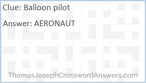 Balloon pilot Answer